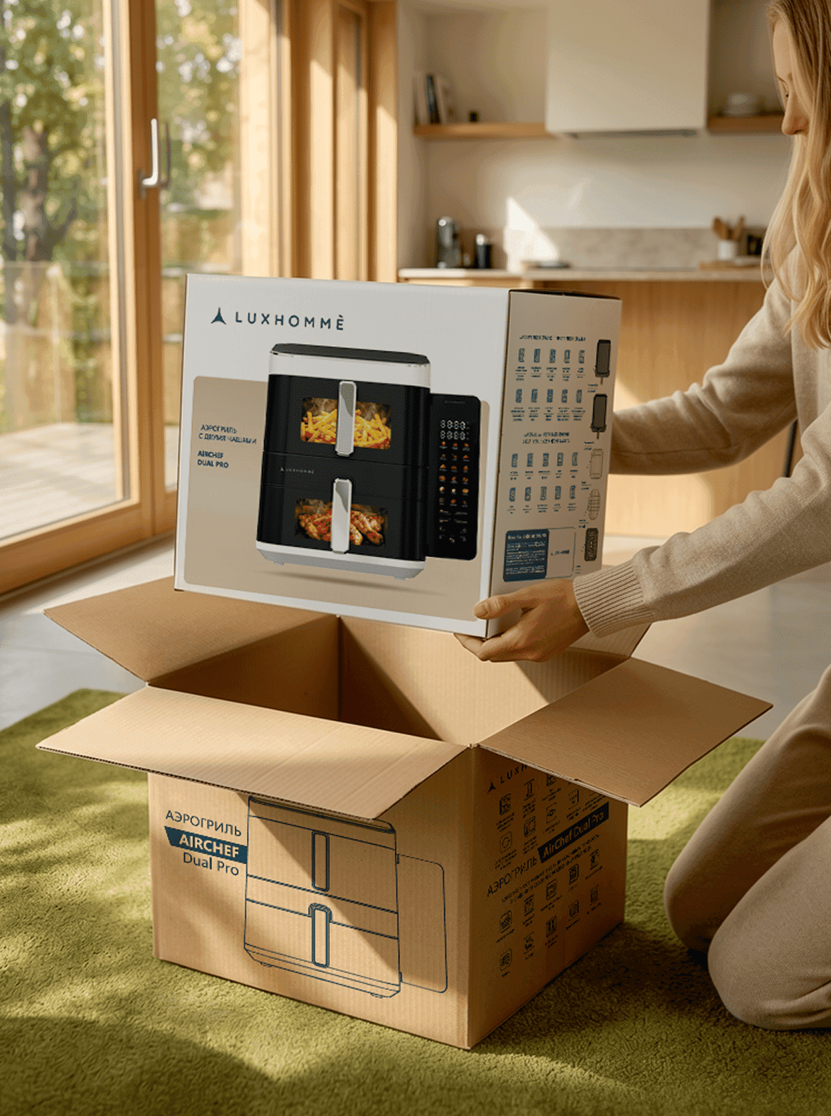 Аэрогриль Luxhommè AirChef Dual Pro (2 чаши)